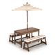 Kids Picnic Table with Cushions and Umbrella