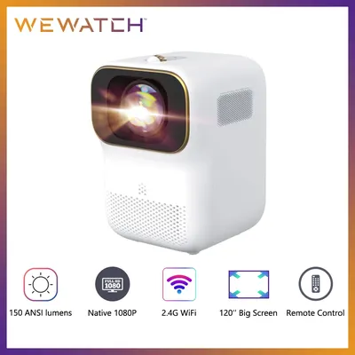 WEWATCH – Mini projecteur intelligent Portable V30 HD 1080P WiFi haut-parleur intégré pour Home