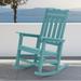 Sonerlic 1 Peak Outdoor Patio HIPS Rocking Adirondack Chair for Deck Garden and Balcony Lake Blue