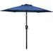 Blue 7.5ft Patio Umbrella with Tilt/Crank | Water & UV Resistant Outdoor Table Market Umbrella with 6 Ribs | Perfect for Garden Deck Backyard Pool (Base Not Included)