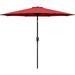 Red Simple Deluxe 9ft Patio Umbrella with Button Tilt and Sturdy Steel Ribs for Outdoor Garden Table 4-6 Chairs
