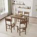 5-Piece Brown Counter Height Dining Table Set with 4 Dining Chairs