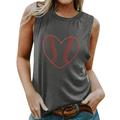 KI-8jcuD Womens Tanks Tops Independent Station European and American Style Sleeveless Vest Women S Clothing Baseball Printed T Shirt Loose Casual Roun GreyL