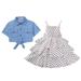 DTBPRQ Toddler Baby Girl Denim Dress Summer Bowknot Dress Ruffled Button Dresses Spring Summer Outfit Flower Sundress Cute Dresses for Girl 3-9 Years