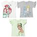 Disney Moana Jasmine Princess Belle Toddler Girls 3 Pack Graphic T-Shirts purple / white / Yellow 4T