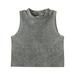 ZIZOCWA Girls Trip Shirt 5T Easter Outfit Girls Kids Toddler Baby Girls Spring Summer Solid Cotton Sleeveless T Shirt Tops Vest Clothes Grey Grey110
