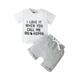 B91xZ Baby Boy First Birthday Outfit Baby Girls Boys Print Summer Fall Short Sleeve Shorts Tops Pullover White Size 2-3 Years
