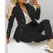 Leesechin Womens Blazer Suit Jackets Turtleneck Hoodie Jacket Long Sleeve Open Front Cardigan Jacket Suit on Clearance