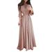 NKOOGH Women s Dresses Casual Petite Dress Women s Summer Solid Dress Maxi Shirt Fashion Long Sleeve Single Dress Casual Lapel Dress