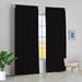 Amay Blackout Double Pinch Pleated Curtains Panel Black Solid 72 Inch Wide by 96 Inch Long- 1Panel