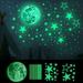 Glow in The Dark Moon and Stars for Ceiling Nursery Wall Decals Stickers Luminous at Night for Kids Bedding Room