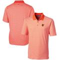 Men's Cutter & Buck Orange Baltimore Orioles Forge Tonal Stripe Stretch Polo