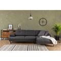 Gray/Black Sectional - East Urban Home Simmerman 107.9" Wide Right Hand Facing Sofa & Chaise Polyester | 32.7 H x 107.9 W x 68.5 D in | Wayfair