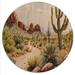 Foundry Select Arizona Desert Scenery II - Southwestern Wood Wall Art - Natural Pine Wood in Brown/Green/Yellow | 16 H x 16 W x 1 D in | Wayfair
