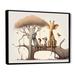 Zoomie Kids Giraffe & Elephant w/ Kids - Print on Canvas Metal in Brown/White | 16 H x 32 W x 1 D in | Wayfair D4D6F75EEC514C3D86540A3CAC28D3DB