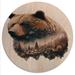 Loon Peak® Double Exposure Of A Bear w/ Forest III - Modern Wood Wall Art - Natural Pine Wood in Brown/Orange | 29 H x 29 W x 1 D in | Wayfair