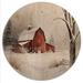 Rosalind Wheeler Red Barn Scenery In Winter IV - Farmhouse/Country Wood Wall Art Décor Wood in Brown/White | 29 H x 29 W x 1 D in | Wayfair