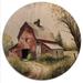 Rosalind Wheeler Picturesque Winding Path & Barn III - Farmhouse/Country Wood Wall Art Décor Wood in Brown/Gray/Green | 23 H x 23 W x 1 D in | Wayfair