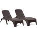 Rainbow Outdoor 77.55" Long Reclining Single Chaise w/ Cushions Wicker/Rattan in Brown | 14.56 H x 27.95 W x 77.55 D in | Wayfair RBO-ROMA-BRW-2CL