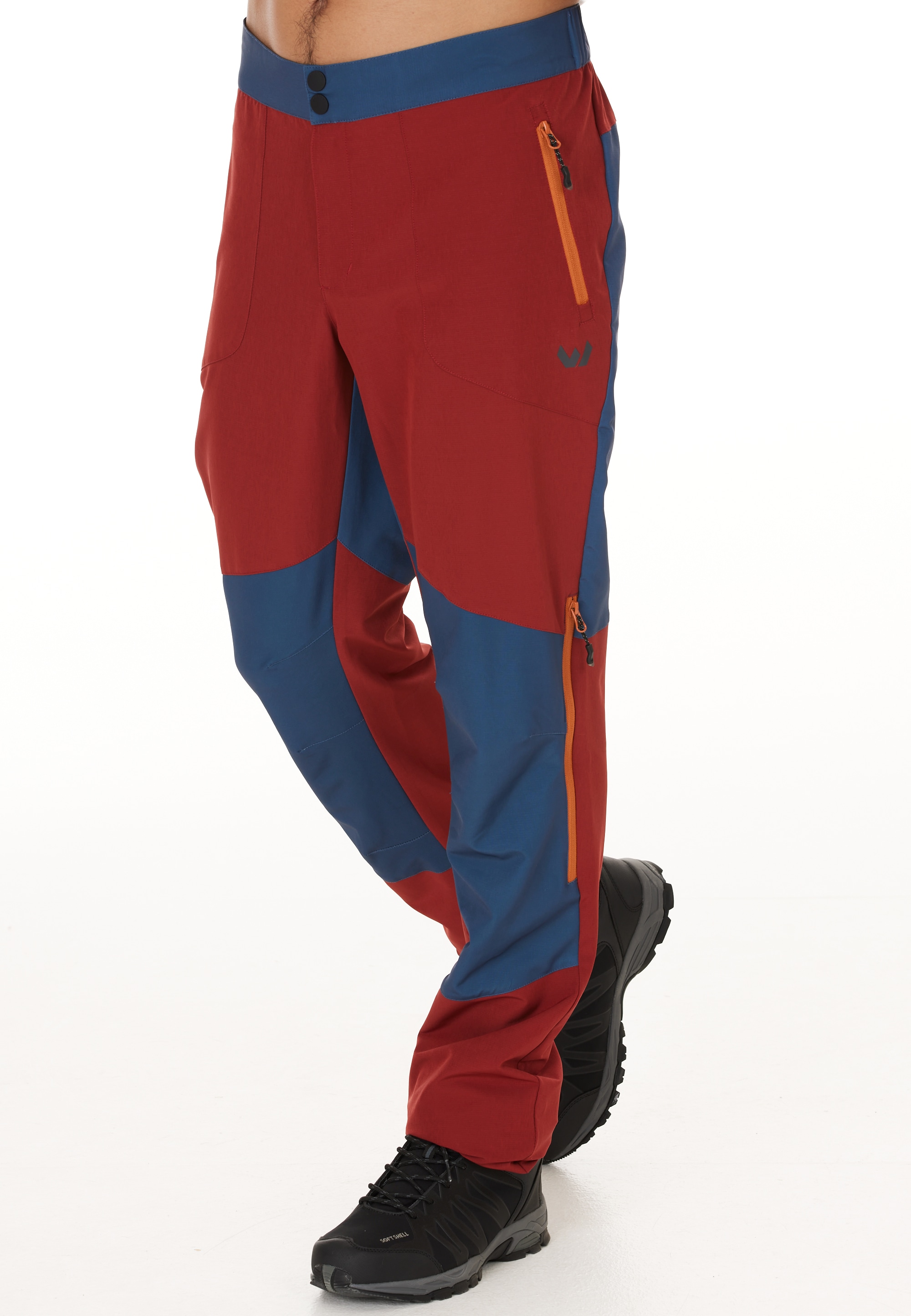 Softshellhose WHISTLER "Saldon", Herren, Gr. S, US-Größen, rot (rot, blau), 100% Polyester, unifarben, Casual, Hosen, mit Belüftungsschlitzen