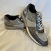 Michael Kors Shoes | Michael Kors, Black/Silver/White Allie Stride Leather Metallic Trainer, Size 8 | Color: Black/Silver | Size: 8