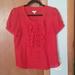 Anthropologie Tops | Anthropologie Odille Burnt Red Swiss Dot Top Shirt Sz 4 | Color: Orange/Red | Size: 4