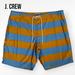 J. Crew Swim | J. Crew Board Shorts Blue And Tan Striped Swim Trunks Men's Size 38 Euc | Color: Blue/Tan | Size: L