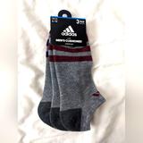 Adidas Underwear & Socks | Adidas Men’s No Show Cushioned Socks 3 Pairs Size 6-12 Gray Red Blue Burgundy | Color: Blue/Gray | Size: Os