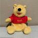 Disney Toys | Disney Winnie The Pooh Bear Beanie Plush 6” Stuffed Animal Figure Toy | Color: Gold/Red | Size: Osbb