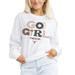 Women's Gameday Couture White Texas Longhorns PoweredBy Go Girl Boyfriend Fit Long Sleeve T-Shirt