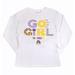 Girls Youth Gameday Couture White ECU Pirates PoweredBy Go Girl Long Sleeve T-Shirt