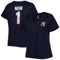 Women's Navy New York Yankees Mother's Day Plus Size Best Mom Ever V-Neck T-Shirt