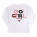 Girls Youth Gameday Couture White NC State Wolfpack PoweredBy Go Girl Long Sleeve T-Shirt