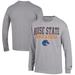 Men's Champion Gray Boise State Broncos Track & Field Stack Long Sleeve T-Shirt