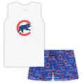 Women's Concepts Sport White/Royal Chicago Cubs Plus Size Tank Top & Shorts Sleep Set