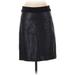 Ann Taylor Faux Leather Skirt: Black Print Bottoms - Women's Size 00