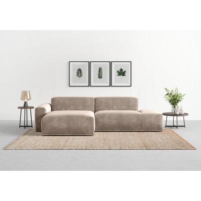Ecksofa TRENDMANUFAKTUR "Braga, mit hochwertigem Kaltschaum, L-Form, in Cord erhältlich", beige, B:275cm H:72cm T:160cm, 88% Polyester, 12% Polyacryl, Sofas, modernes Sofa, Couch mit hohem Sitzkomfort, 275/72/160 cm (B/H/T), Topseller Image