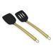 Cook Pro 2 -Piece Spatula/Turner Set Stainless Steel/Silicone in Black/Yellow | Wayfair 392