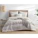 August Grove® Aristeu Beige Standard Cotton Reversible 3 Piece Comforter Set Polyester/Polyfill/Chenille/Cotton in White | King | Wayfair