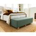 Hokku Designs Caya 4-in-1 Large Queen/King Bed Bench, Giant Ottoman, Dining Bench, & Yoga & Massage Platform Upholstered in Gray/Green/Blue | Wayfair