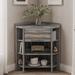 Latitude Run® Madelinerose 1 - Drawer Corner Accent Chest 33.4" W Wood in Brown/Gray | 35 H x 33.4 W x 21.75 D in | Wayfair