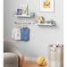 Crestone Floating Shelves Bathroom Shelves Over Toilet Set Of 2, w/ Towel Bar, White-Gold Wood/Metal in Gray/White | 2.6 H x 15.7 W x 6 D in | Wayfair