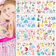 Autocollants de Tatouage de Princesse Disney pour Enfant Dessin Animé Sirène Blanche-Neige Bras
