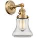 Bellmont 11" High Brushed Brass Sconce w/ Clear Shade