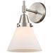 Caden Cone 11.25" High Satin Nickel Sconce w/ Matte White Shade