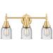 Caden 23" Wide 3 Light Satin Gold Bath Vanity Light w/ Seedy Shade