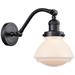 Olean 12.25" High Matte Black Sconce w/ Matte White Shade