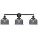 Bell 32" Wide 3 Light Bronze Bath Vanity Light w/ Plated Smoke Shade