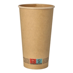 Papstar 1000 Pappbecher 0,5 l Ø 9 cm · 15 cm braun Heißgetränk Kaltgetränk Kaffee Becher