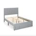 Costway Full/Queen Size Upholstered Bed Frame with Drawer and Adjustable Headboard-Full Size